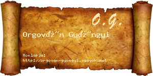 Orgován Gyöngyi névjegykártya